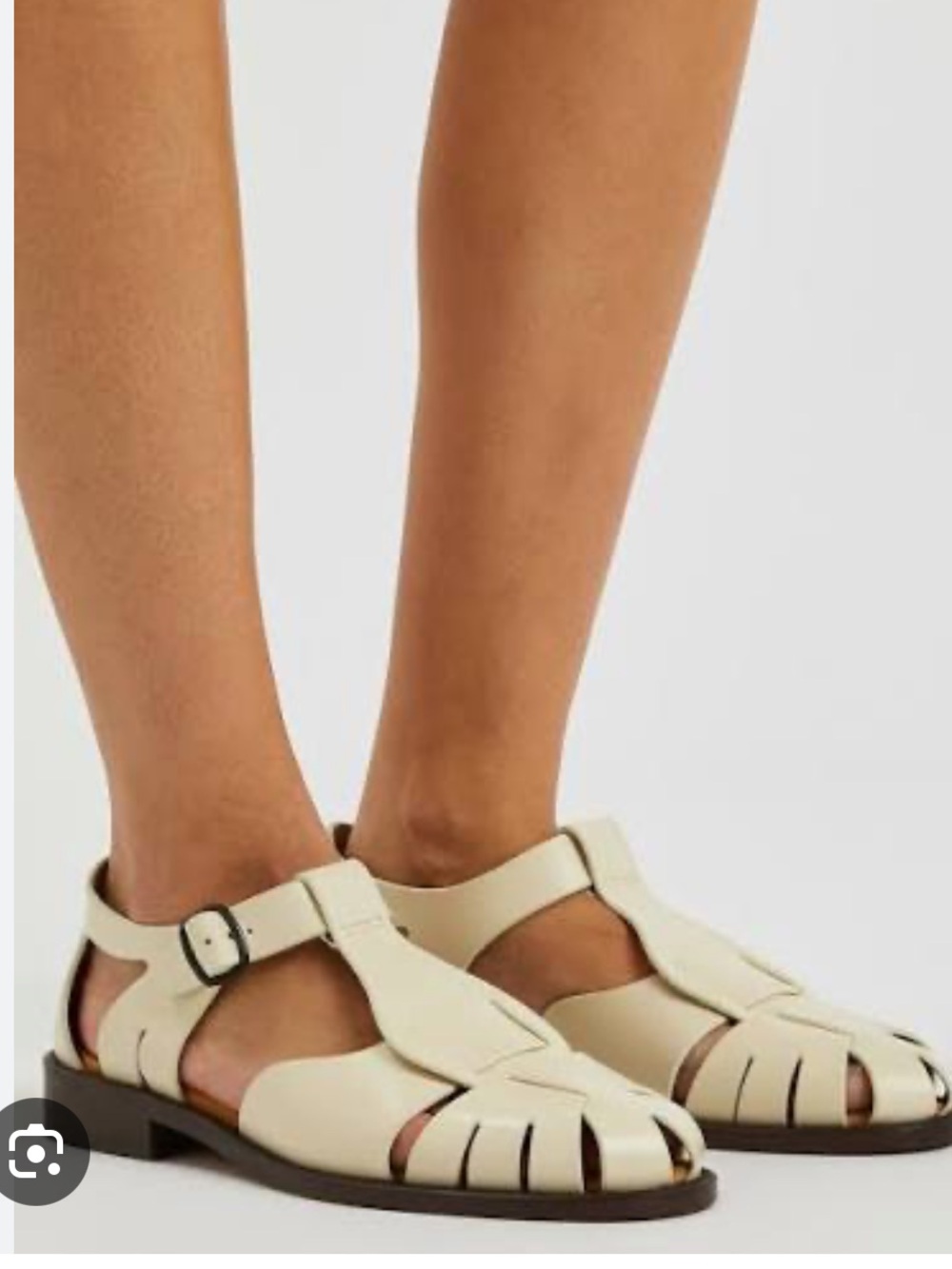 Hereu Pesca Off-White cream (custard) Leather Fisherman Sandals 38 (US 8)